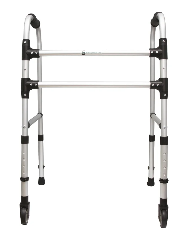 ANDADOR SEQUENCIAL 2 BARRAS FIXO C/RODAS 80KG