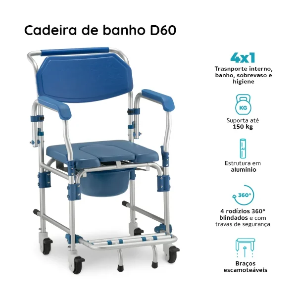CADEIRA DE BANHO DELLAMED D60 - Imagem 2