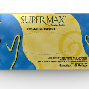 LUVA LATEX DESCARTÁVEL SUPERMAX C/PO C/100 UNID