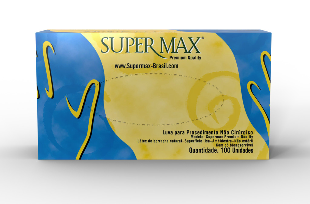 LUVA LATEX DESCARTÁVEL SUPERMAX C/PO C/100 UNID