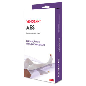 MEIA DE COMPRESSÃO VENOSAN ANTI-TROMBO BRANCA AES AD 18MMHG