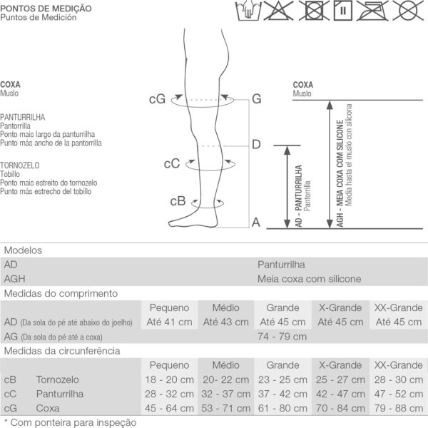 MEIA DE COMPRESSÃO VENOSAN ANTI-TROMBO BRANCA AES AGH 18MMHG - Imagem 3
