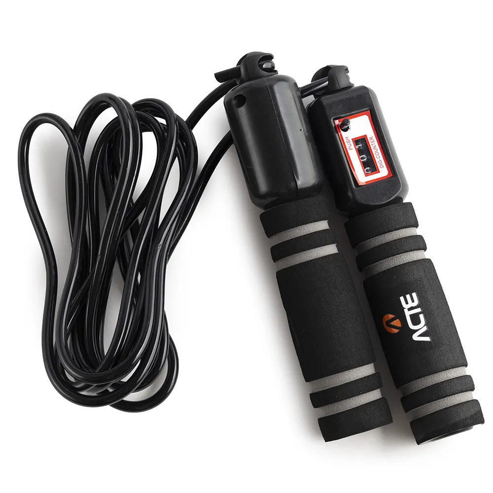 CORDA DE PULAR C/CONTADOR DE GIROS CINZA - T2-C - Imagem 2