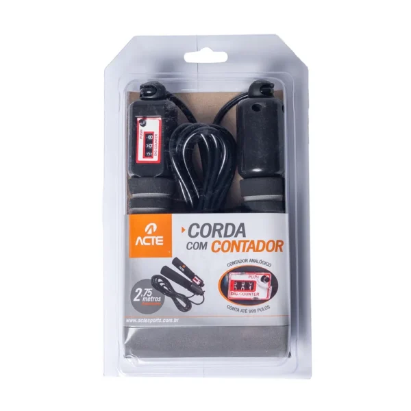 CORDA DE PULAR C/CONTADOR DE GIROS CINZA - T2-C