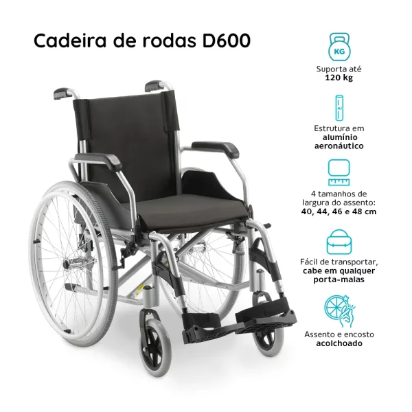 CADEIRA DE RODAS DELLAMED D600 - Imagem 7
