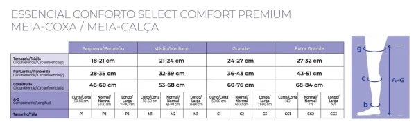 MEIA DE COMPRESSÃO SIGVARIS SELECT COMFORT PREMIUM COXA 30-40 PA NORMAL - Imagem 6