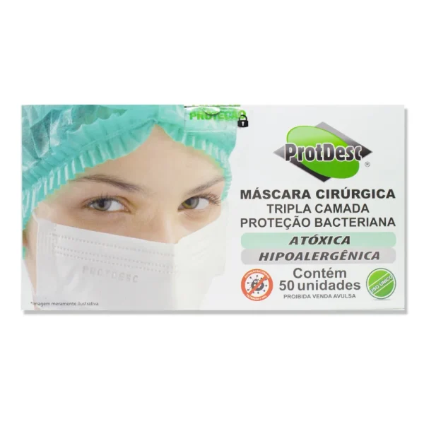 MASCARA DESCARTÁVEL PROTDESC TRIPLA PRETA C/50UND - Imagem 3