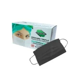 MASCARA DESCARTÁVEL PROTDESC TRIPLA PRETA C/50UND