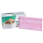MASCARA DESCARTÁVEL PROTDESC TRIPLA ROSA C/50UND